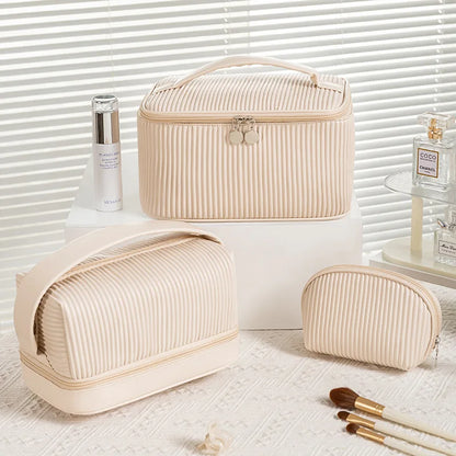 2025 New 3 Pcs Toiletry Bag Travel Wash Bag Candy Makaron Color Cosmetic Pouch Gradient Makeup Bag Set