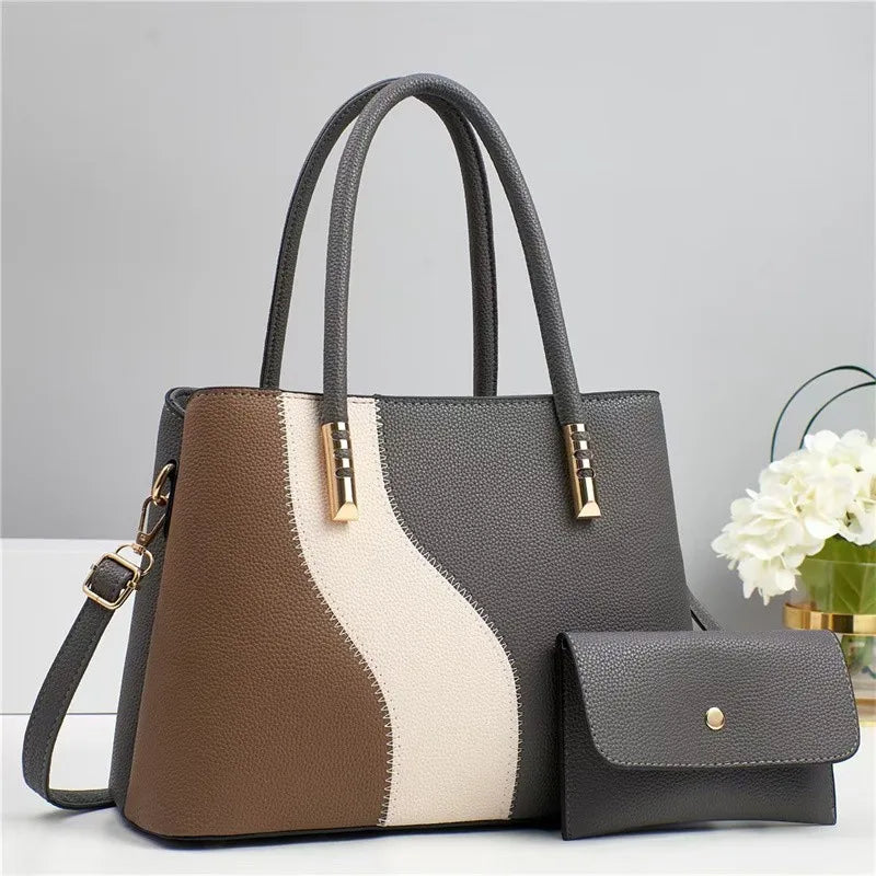 New Fashion Shoulder Bags for Lady 2 Pieces Set Large Capacity Mother Crossbody Bag Women Purses Shoulder Bags for Lady