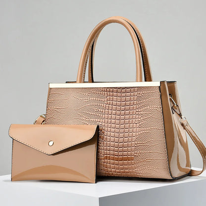 2024 Luxury PU Leather Tote Bag for Women High Quality Water Resistant Zipper Closure Branded Handbag for Fashionable Use