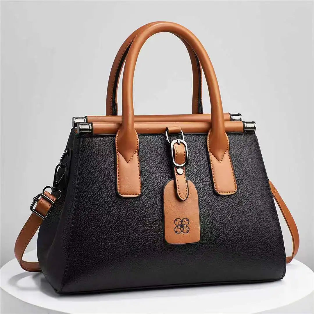 Leather Women's Handbag Luxury Top-Handle Litchi Pattern Womens Leather Tote Bag Simple Female Large Capacity Fashion Handbag