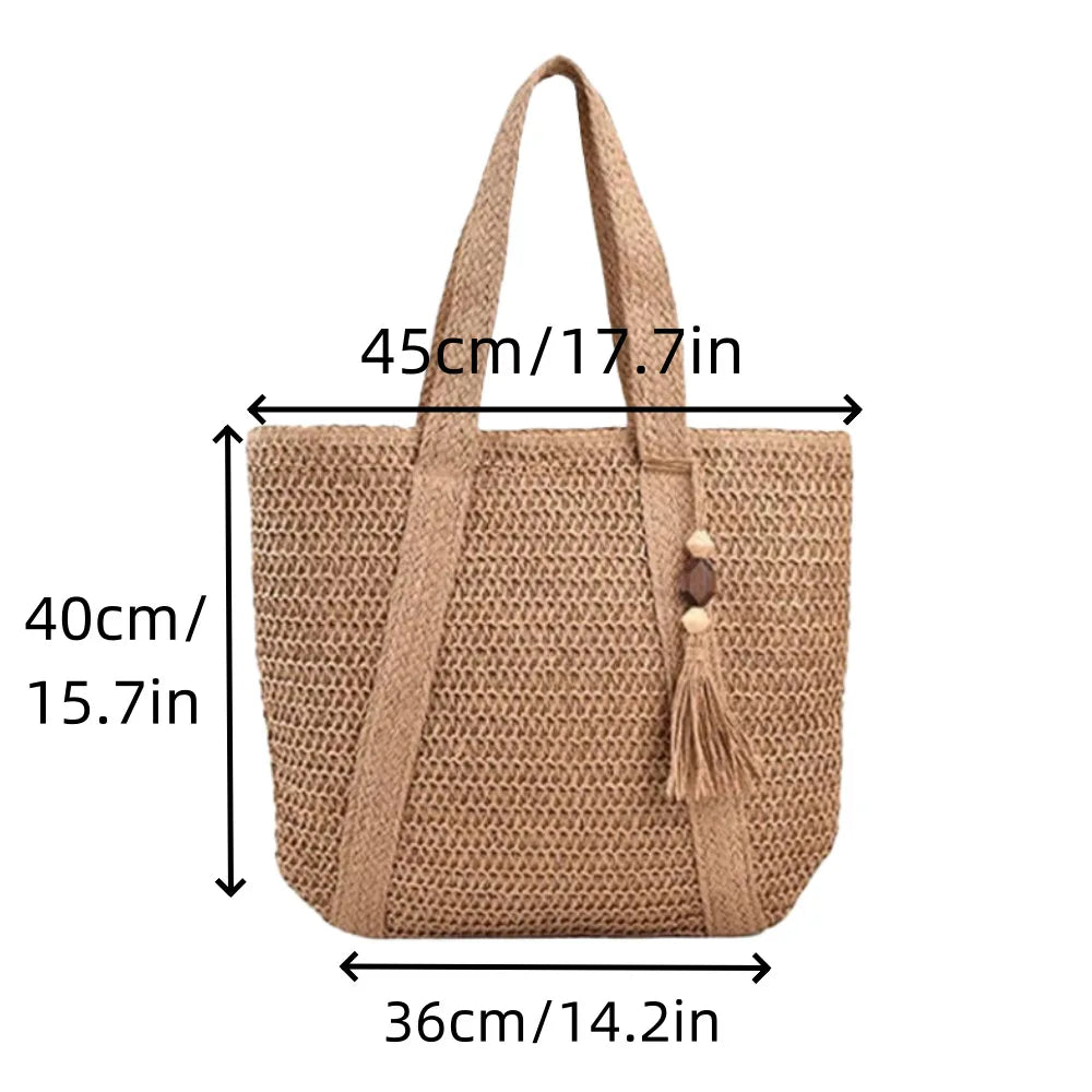 Vintage Handbag 2025 Fashion Designer Handbags Women Large Canvas Woven Beach Zip Bag Bolsos Para Mujer Fashion for Women