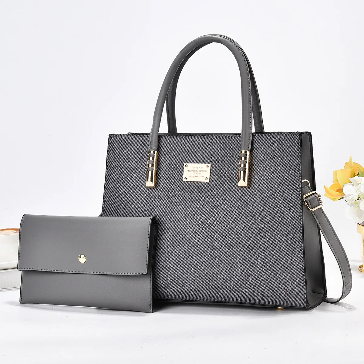 Online Wholesale Supplier Fashion Single Shoulder Canvas Crossbody Bag 2 in 1 Ladies Handbags Womens Purses and Handbags