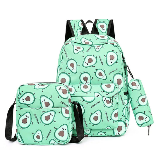 High Quality Unisex Laptop Backpack Cartoon Pattern Multi-Pockets Office Computer Bag for Students Zipper Closure Travel Bags