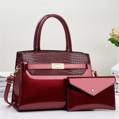 Simple Crocodile Print Shoulder Crossbody Bag Luxury Large Capacity High Quality Handbag New Fashion Two-Piece Bag Bag Female