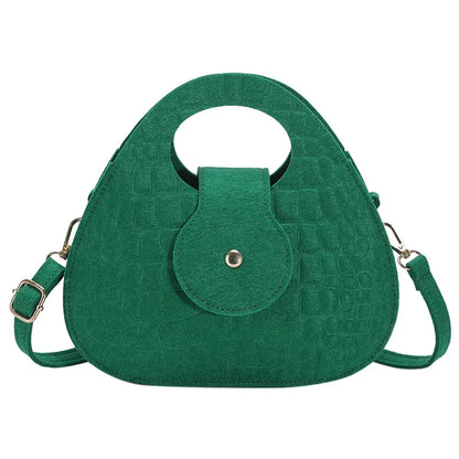 Wholesale Felt Bag Design Shell Crossbody Fashion Women Bag Solid Color Crocodile Print Shoulder Branded Handbags for Women