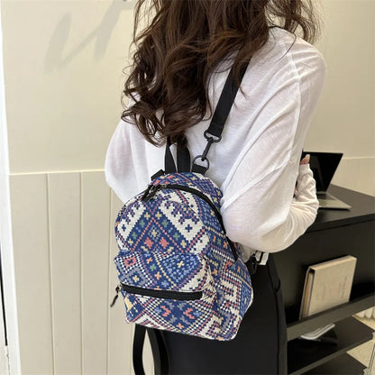 Fashion Simple National Wind Backpack New Trend Single Shoulder Crossbody Backpack Bags for Women College