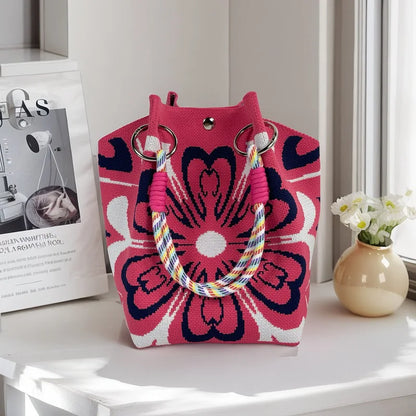 Wholesale Bags Fashion Single Shoulder Retro Embroidered Flower Bag Handbags for Women Luxury Designer Button Polyester Bag