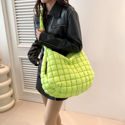 2025 Customize Lightweight Puffer Quilted Shoulder Bag for Women Puffy Crossbody Shoulder Bag Lightweight Nylon Bag