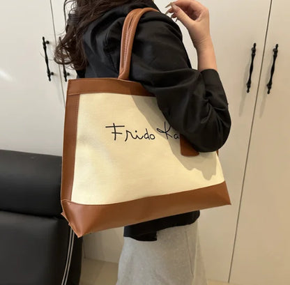 2025  Fashion Handbags for Women Luxury Designer Sac a Main Femme Fashion Bags Large Capacity Canvas Solid Color Bag