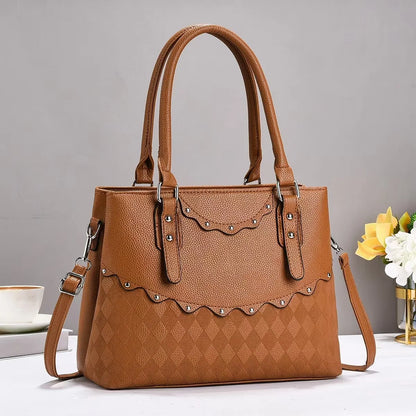 Classical Pure Color Single Shoulder Crossbody Bag Large Capacity square PU Handbag Diamond Lattice Fashion Bags for Women