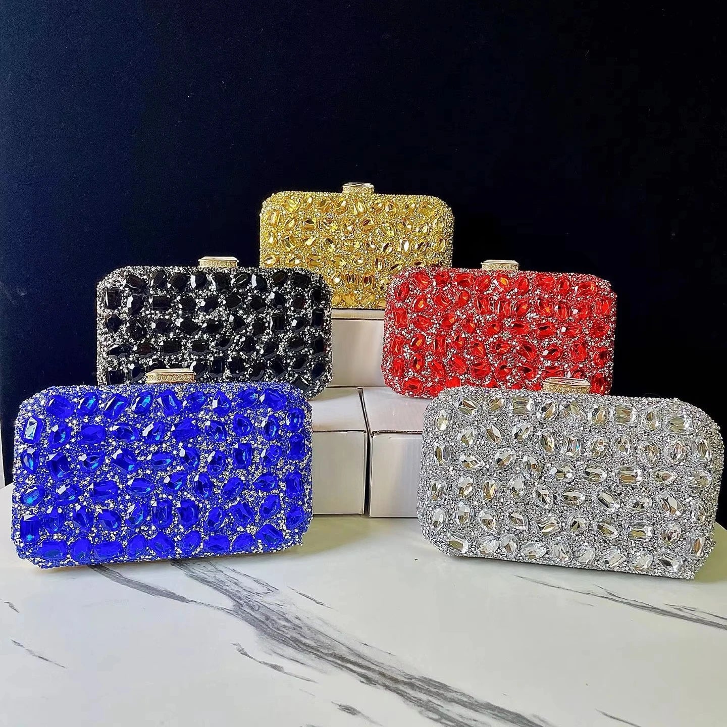 2025 Shiny Rhinestone Bag Sling Crossbody Handbags for Women New Design Luxury Purses Evening Bags