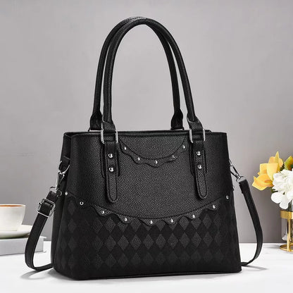 Classical Pure Color Single Shoulder Crossbody Bag Large Capacity square PU Handbag Diamond Lattice Fashion Bags for Women