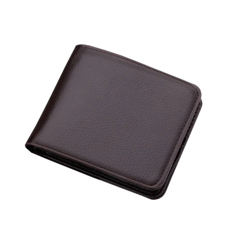 Men's Simple Trendy Style Short Wallet Unisex Business & Student Zipper Closure Can Hold Driver's License-Direct Manufacturer
