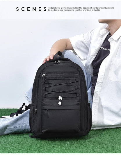 New Fashion Polyester Waterproof Casual Student Backpack Oxford Cloth Traveling Large Capacity Versatile Backpack Design