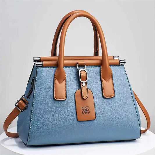 Leather Women's Handbag Luxury Top-Handle Litchi Pattern Womens Leather Tote Bag Simple Female Large Capacity Fashion Handbag