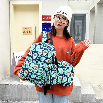 High Quality Unisex Laptop Backpack Cartoon Pattern Multi-Pockets Office Computer Bag for Students Zipper Closure Travel Bags