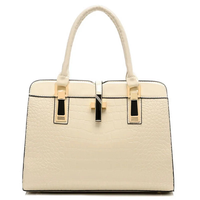 High Quality Shoulder Bags Unique Vintage PU Purse Korea Hand Bag Patent Leather Crocodile Leather Handbags for Women