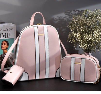 2025 New Fashion Backpack Waterproof Three-Piece Set Bags for Women Brand Luxury Lightweight Casual Stylish Daily Backpack Lady