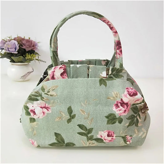 Thickened Canvas Casual Women's Handbag Women Bags Handbag Luxury Ladies Bags Wholesale Factory Flower Zipper square Canvas Bags