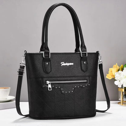 New Zipper Decoration Shoulder Crossbody Bag Luxury Large Capacity Handbag Trend Fashion Women's Bag Middle-Aged Mom Bag Daily