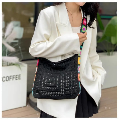 2025 New Summer Beach Tote Open Bags square Fashion Durable Party Shopping Date Hippie Bags Polyester Branded Designer Bag