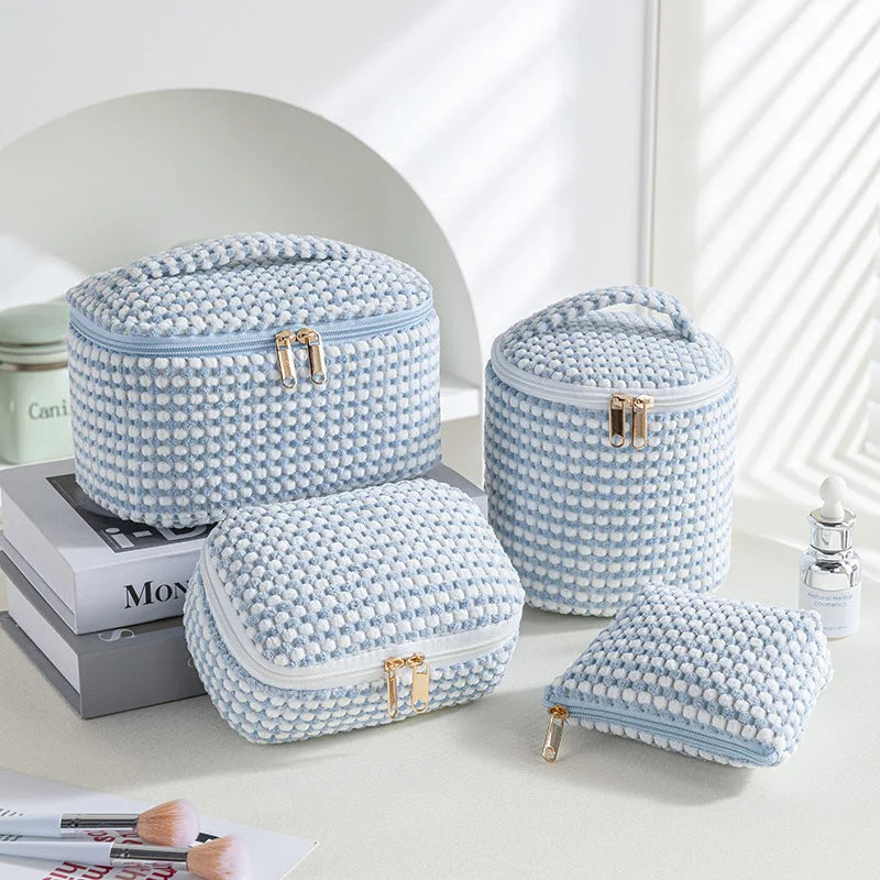 2025 Hot Selling 4pcs Corduroy Cosmetic Bag Set Makeup Purse Pouch Zipper Travel Toiletry Organizer