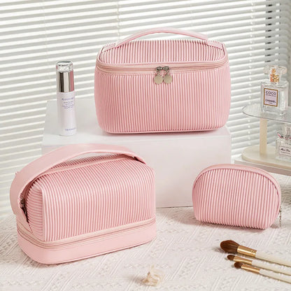 2025 New 3 Pcs Toiletry Bag Travel Wash Bag Candy Makaron Color Cosmetic Pouch Gradient Makeup Bag Set