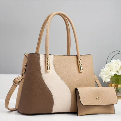 New Fashion Shoulder Bags for Lady 2 Pieces Set Large Capacity Mother Crossbody Bag Women Purses Shoulder Bags for Lady