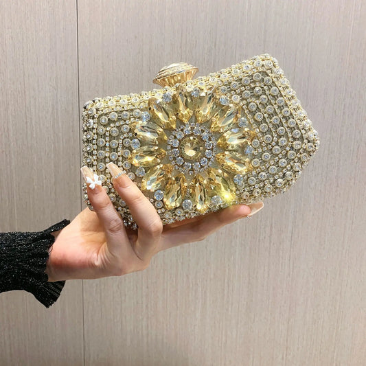 2025 Yellow Evening Bag Ladies Handbag Women Bags Brand Sunflower Golden Banquet Clutch Dress Women's Bag