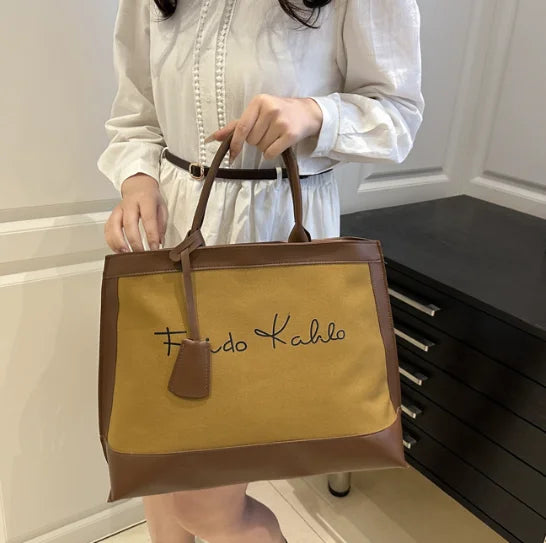 2025  Fashion Handbags for Women Luxury Designer Sac a Main Femme Fashion Bags Large Capacity Canvas Solid Color Bag