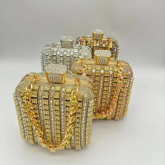 2025 Trending Popular Evening Bag Wedding Party Bag Handbag Clutch Bag Ladies Chains Rhinestone Bags Evening Bag for Women