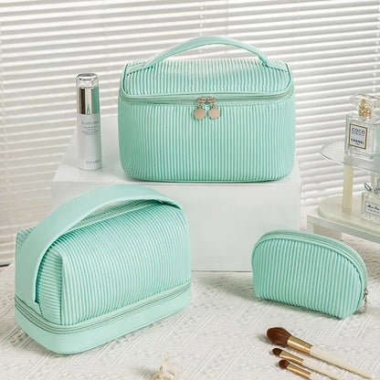 2025 New 3 Pcs Toiletry Bag Travel Wash Bag Candy Makaron Color Cosmetic Pouch Gradient Makeup Bag Set