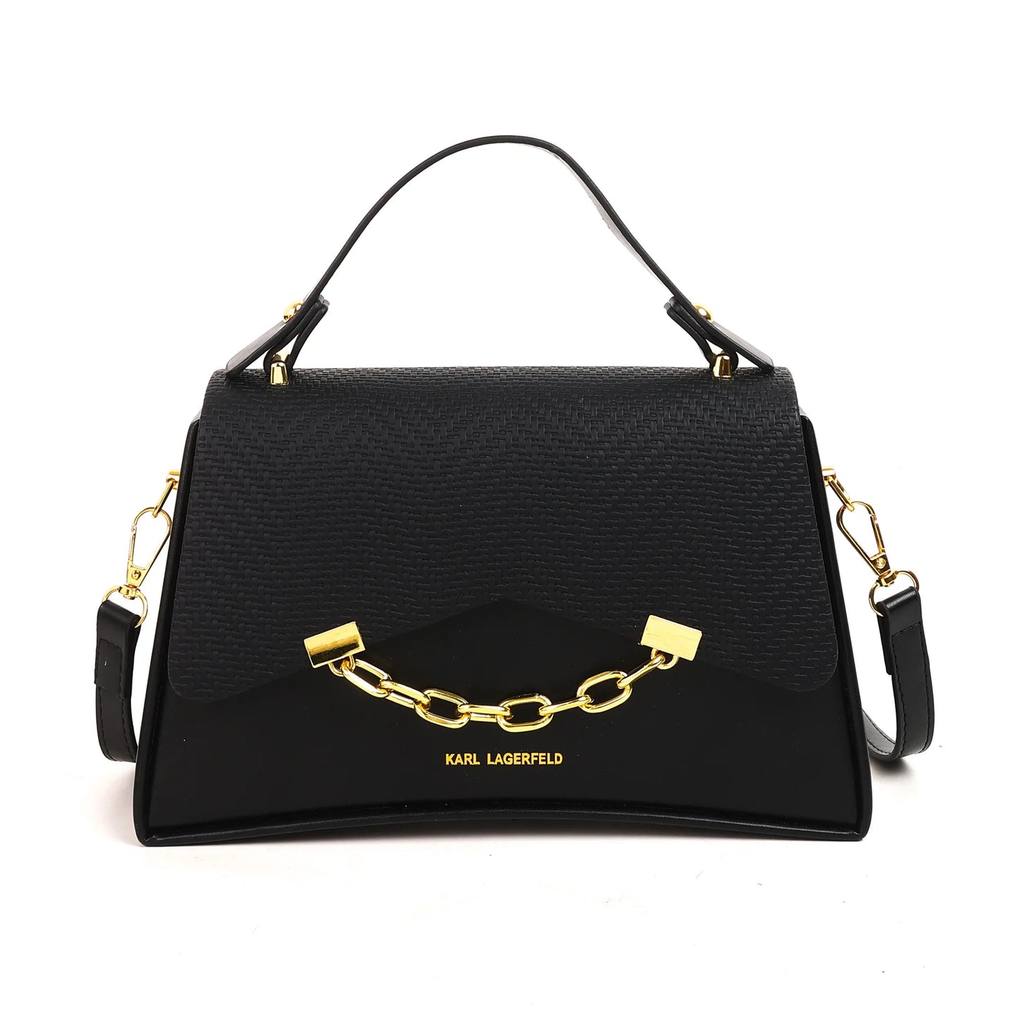 New Trendy and Versatile Box Pattern Handbag for Women High-quality Small Shoulder Bag PU Material Cover Closure Women's Bags