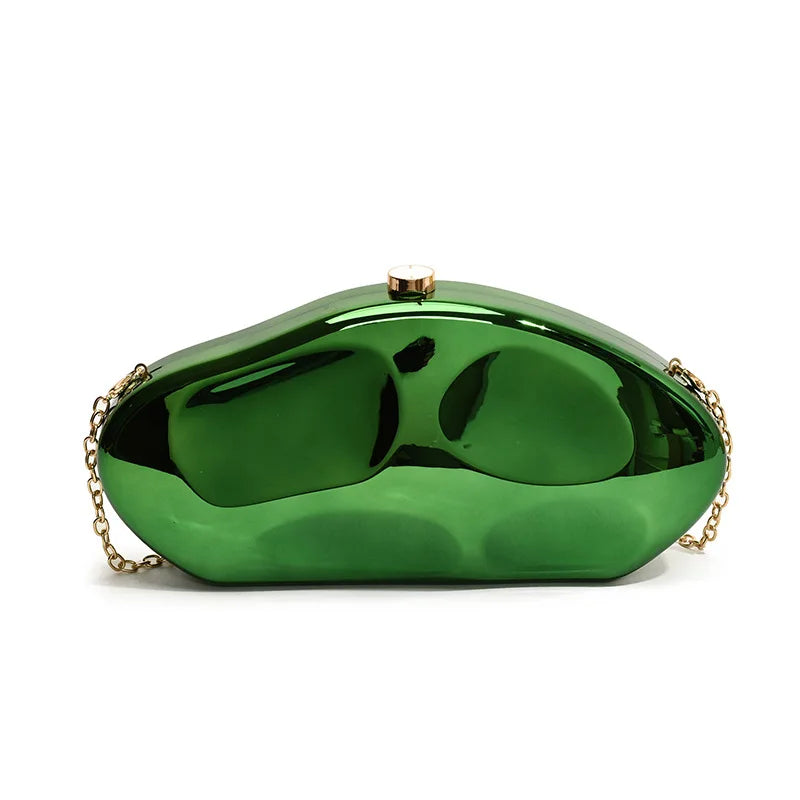 2025 Luxury Golden Silver Metallic Shell Stone Purses and Handbags Women Acrylic Party Evening Bag