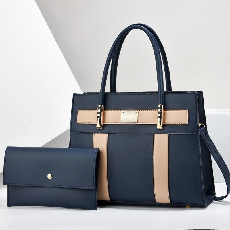 New Contrasting Color Simple and Versatile Women Bag Large-capacity Cross-body Parent-child Bag Handbags Designer Handbags Women