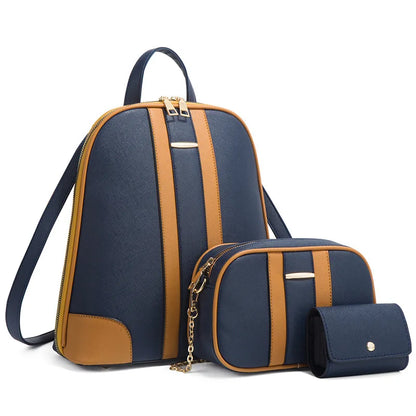 2025 New Fashion Backpack Waterproof Three-Piece Set Bags for Women Brand Luxury Lightweight Casual Stylish Daily Backpack Lady