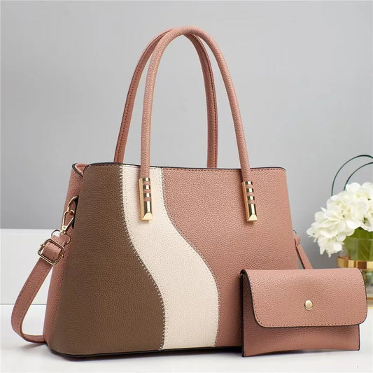 New Fashion Shoulder Bags for Lady 2 Pieces Set Large Capacity Mother Crossbody Bag Women Purses Shoulder Bags for Lady