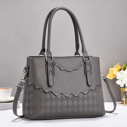 Classical Pure Color Single Shoulder Crossbody Bag Large Capacity square PU Handbag Diamond Lattice Fashion Bags for Women