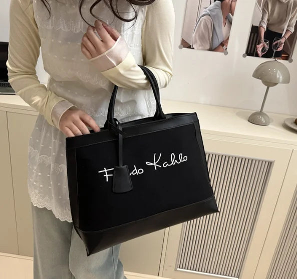 2025  Fashion Handbags for Women Luxury Designer Sac a Main Femme Fashion Bags Large Capacity Canvas Solid Color Bag