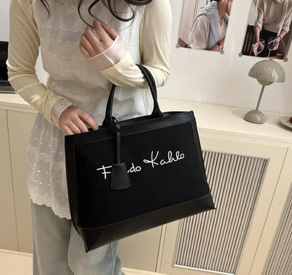 2025  Fashion Handbags for Women Luxury Designer Sac a Main Femme Fashion Bags Large Capacity Canvas Solid Color Bag