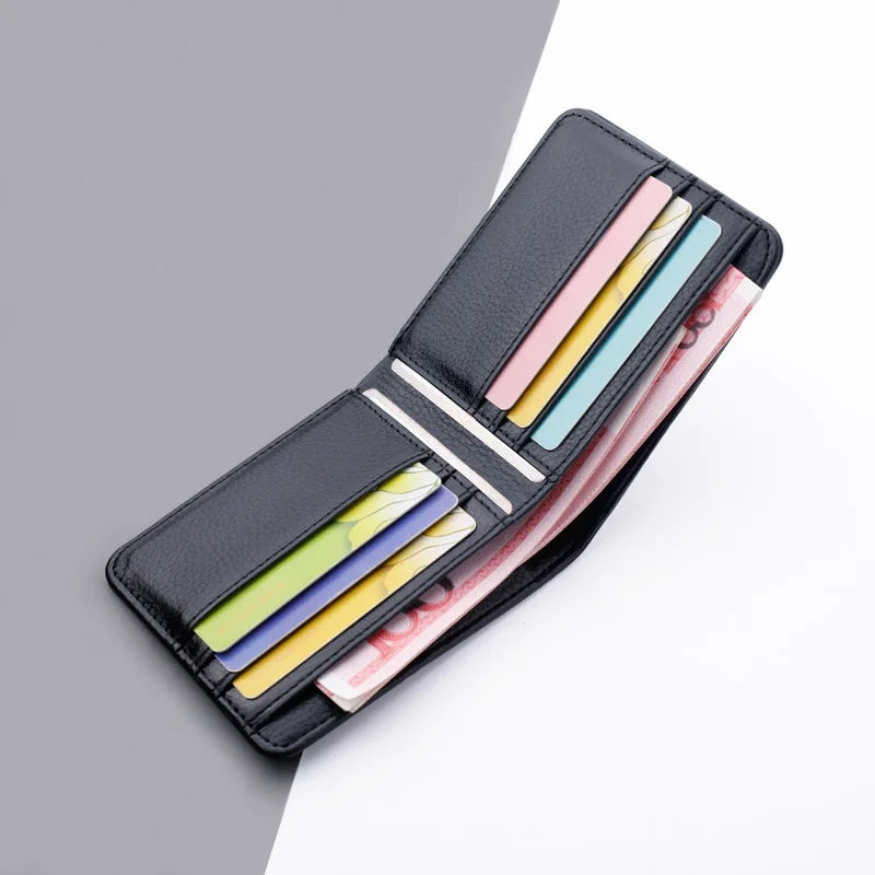 Men's Simple Trendy Style Short Wallet Unisex Business & Student Zipper Closure Can Hold Driver's License-Direct Manufacturer