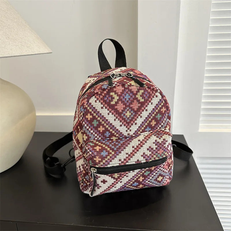 Fashion Simple National Wind Backpack New Trend Single Shoulder Crossbody Backpack Bags for Women College