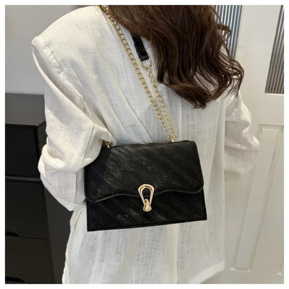 2024 Urban Style Ladies Cross-Body Shoulder Bag Lingge's New Popular Embroidery Line Texture Zipper Closure Fashionable PU