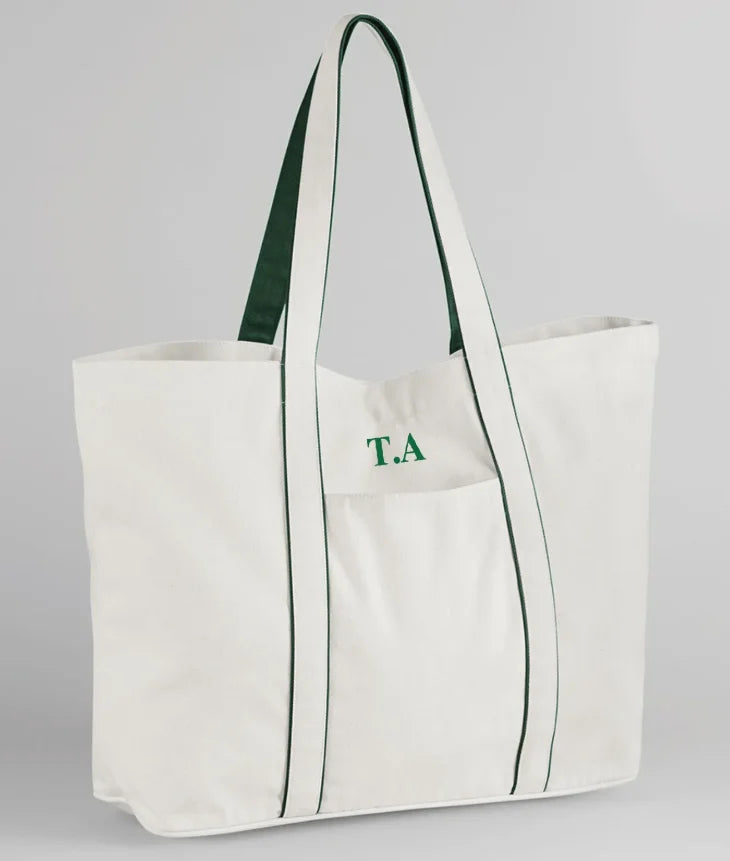 Wholesale Personalised Tote Bag Canvas Tote Bag with Zipper Custom Handbag Embroidered with Name