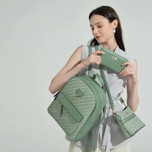 2025 PU New Cross-border Backpack Tote Bag Leopard Zipper Fashion Bag Fashionable Design Polyester Women Bags Handbag Luxury