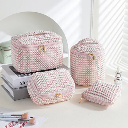 2025 Hot Selling 4pcs Corduroy Cosmetic Bag Set Makeup Purse Pouch Zipper Travel Toiletry Organizer