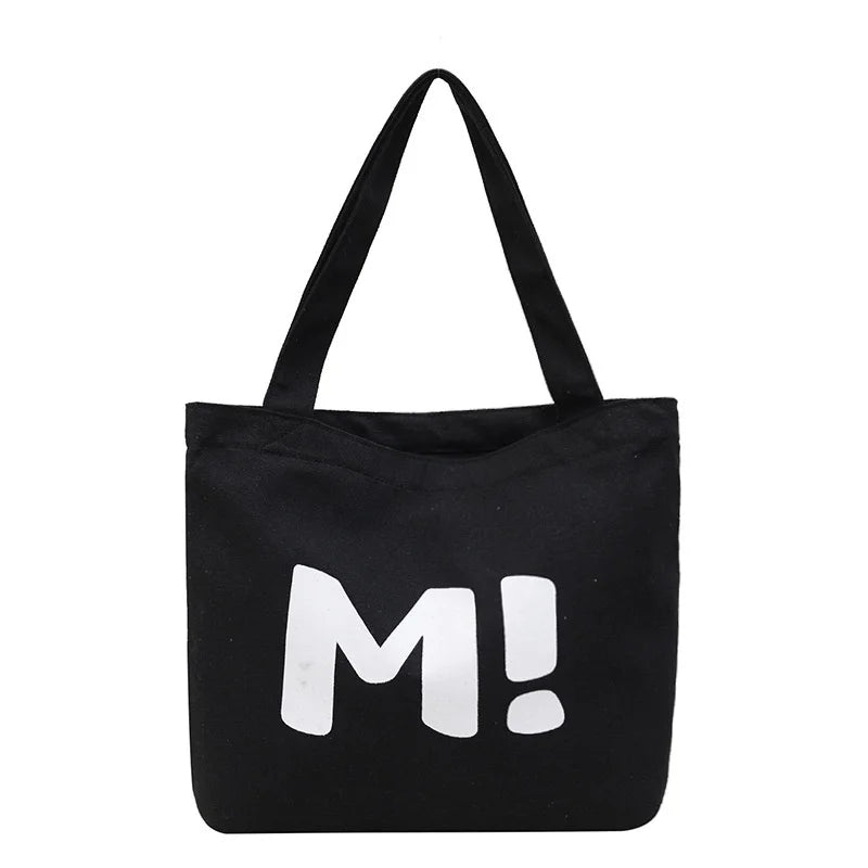 Women's New Style Large Capacity Canvas Tote Bag with Zipper Closure Durable Supermarket Shopping Shoulder Handbag