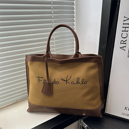 2025  Fashion Handbags for Women Luxury Designer Sac a Main Femme Fashion Bags Large Capacity Canvas Solid Color Bag