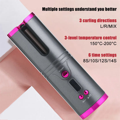 Luxury Auto Rotating Ceramic Hair Curler Unbound USB