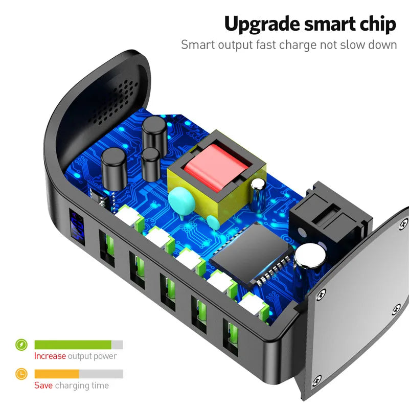 5 Port Multi USB Charger HUB with LED Display